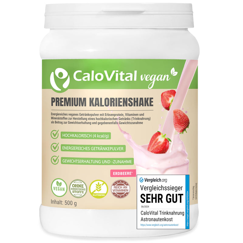 CaloVital Vegan – laktosefreie hochkalorische Trinknahrung als Pulver, 500 g