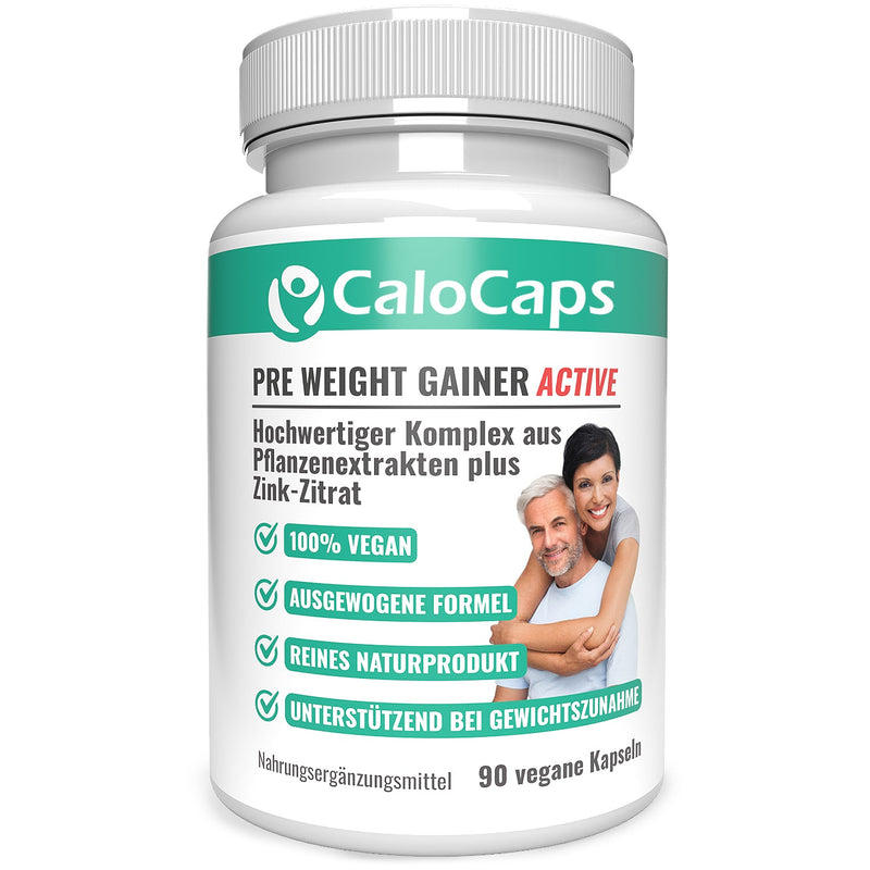 CaloCaps PRE WEIGHT GAINER – Verpackung der pflanzlichen Kapseln