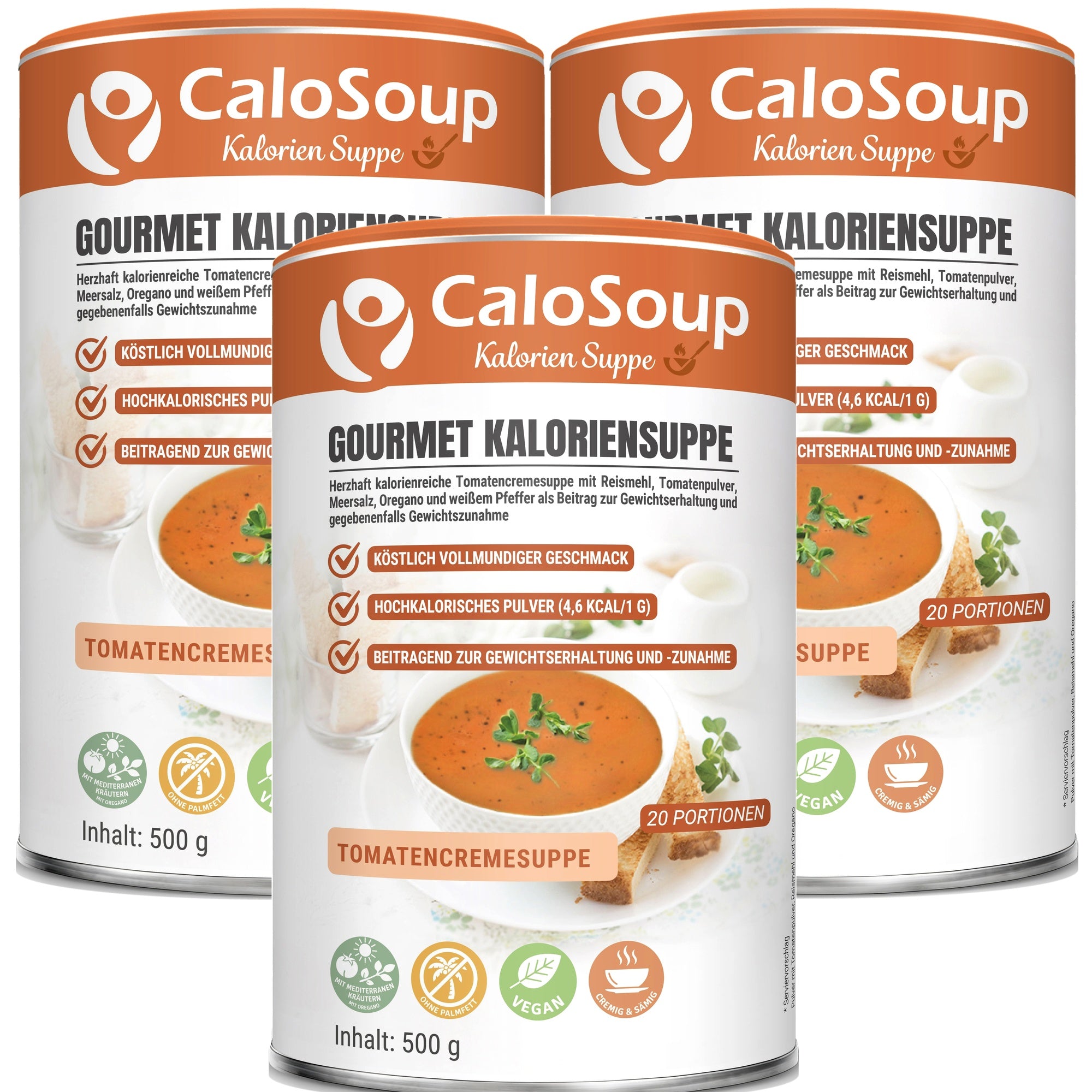 CaloSoup I Hochkalorische nährstoffreiche Gourmet Suppe für Gewichtszunahme I 20 Portionen Kalorien Suppe