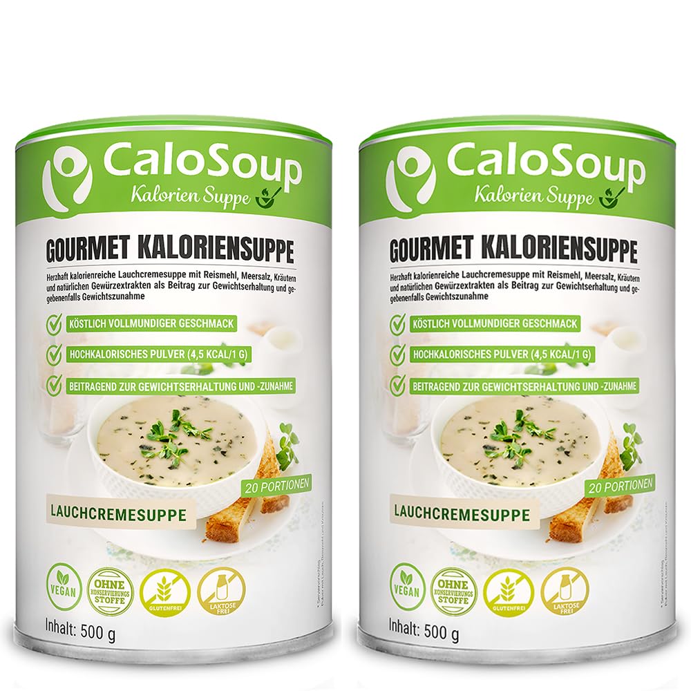 CaloSoup I Hochkalorische nährstoffreiche Gourmet Suppe für Gewichtszunahme I 20 Portionen Kalorien Suppe