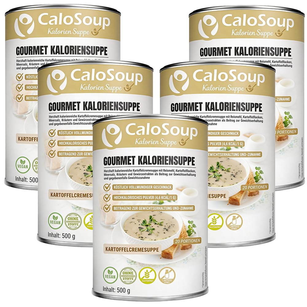 CaloSoup I Hochkalorische nährstoffreiche Gourmet Suppe für Gewichtszunahme I 20 Portionen Kalorien Suppe