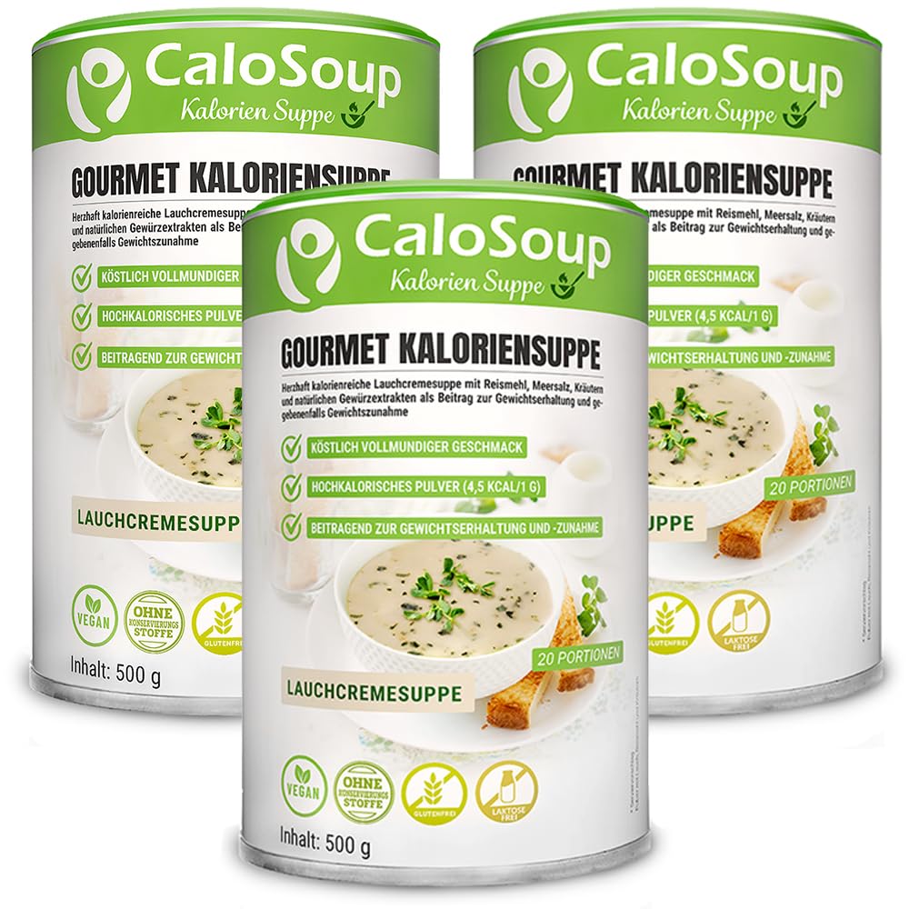 CaloSoup I Hochkalorische nährstoffreiche Gourmet Suppe für Gewichtszunahme I 20 Portionen Kalorien Suppe