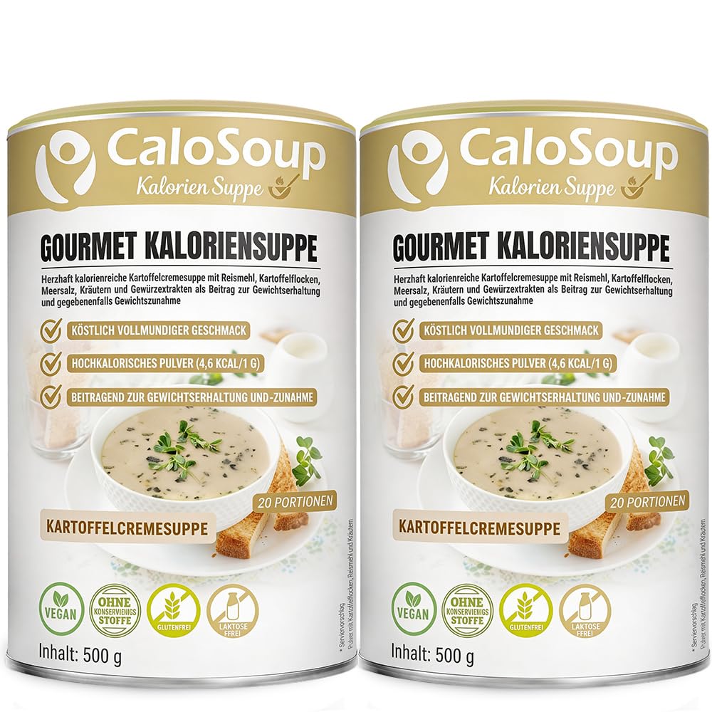 CaloSoup I Hochkalorische nährstoffreiche Gourmet Suppe für Gewichtszunahme I 20 Portionen Kalorien Suppe