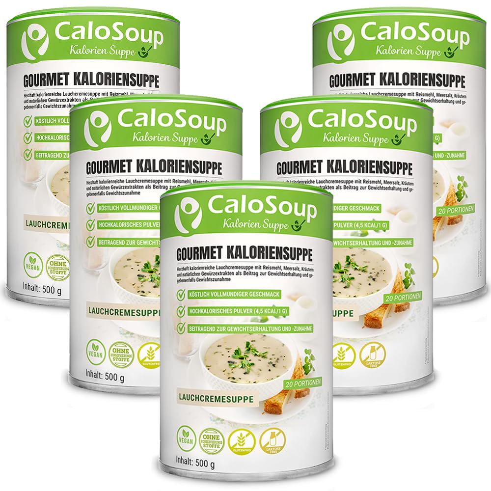 CaloSoup I Hochkalorische nährstoffreiche Gourmet Suppe für Gewichtszunahme I 20 Portionen Kalorien Suppe