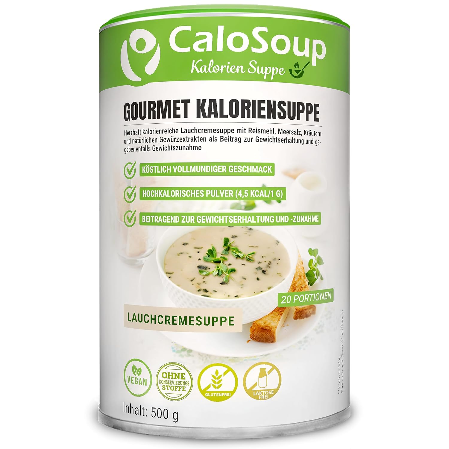 CaloSoup I Hochkalorische nährstoffreiche Gourmet Suppe für Gewichtszunahme I 20 Portionen Kalorien Suppe