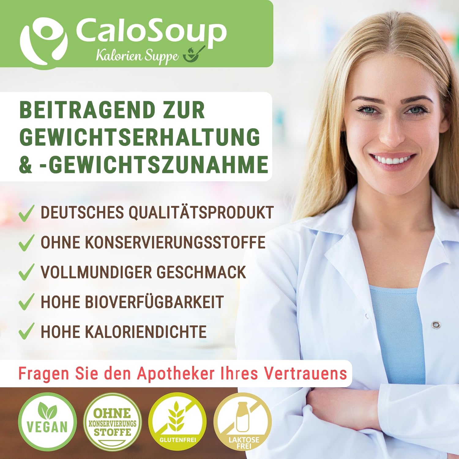 CaloSoup I Hochkalorische nährstoffreiche Gourmet Suppe für Gewichtszunahme I 20 Portionen Kalorien Suppe