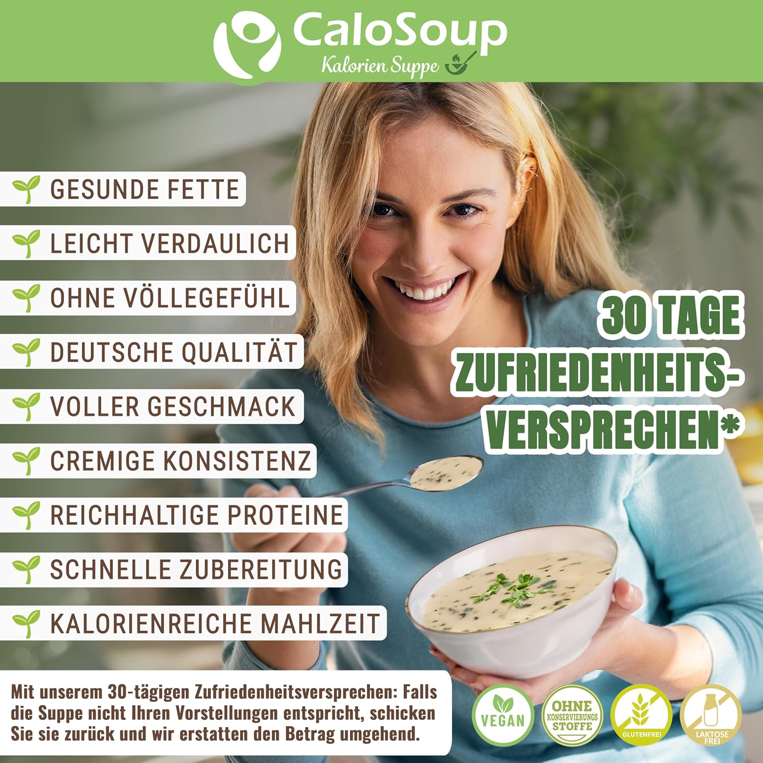CaloSoup I Hochkalorische nährstoffreiche Gourmet Suppe für Gewichtszunahme I 20 Portionen Kalorien Suppe