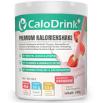 𝗖𝗮𝗹𝗼𝗗𝗿𝗶𝗻𝗸+ Trinknahrung hochkalorisch zur Gewichtszunahme | Weight Gainer Shake 4,4 kcal/g zum Zunehmen | Protein, Kreatin & Vitamine | Aufbaukost Pulver Erdbeere 500g | Made in D| Glutenfrei