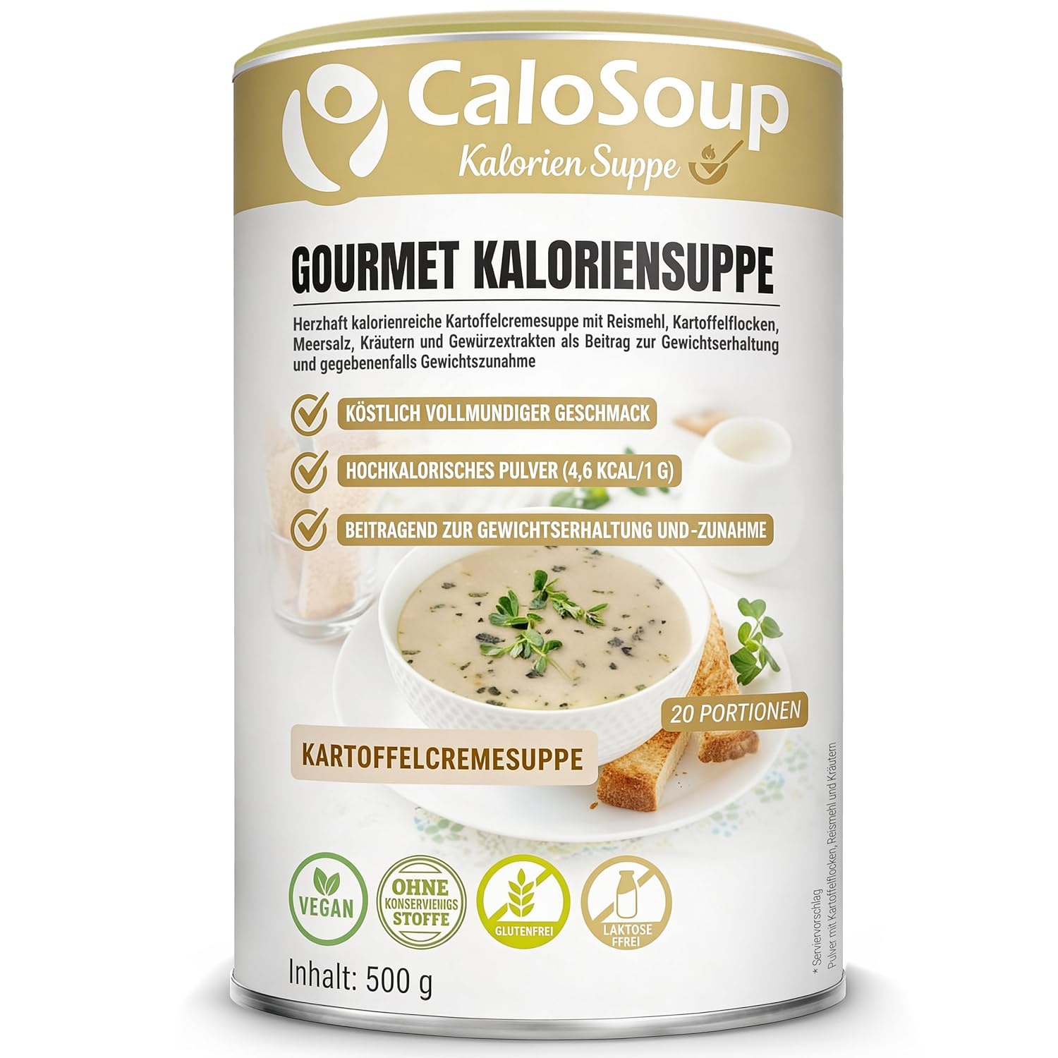 CaloSoup I Hochkalorische nährstoffreiche Gourmet Suppe für Gewichtszunahme I 20 Portionen Kalorien Suppe
