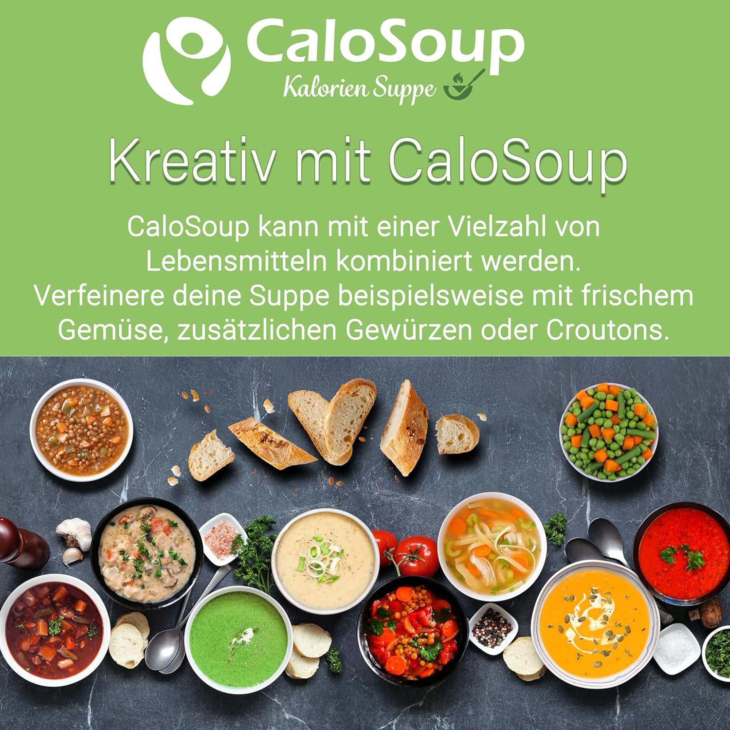 CaloSoup I Hochkalorische nährstoffreiche Gourmet Suppe für Gewichtszunahme I 20 Portionen Kalorien Suppe
