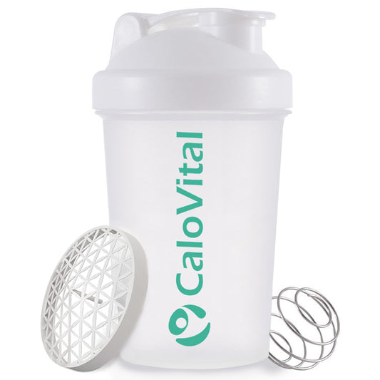 CaloVital Premium Shaker: Creamy shakes in seconds – With stainless steel ball and strainer, 100% leak-proof and BPA-free