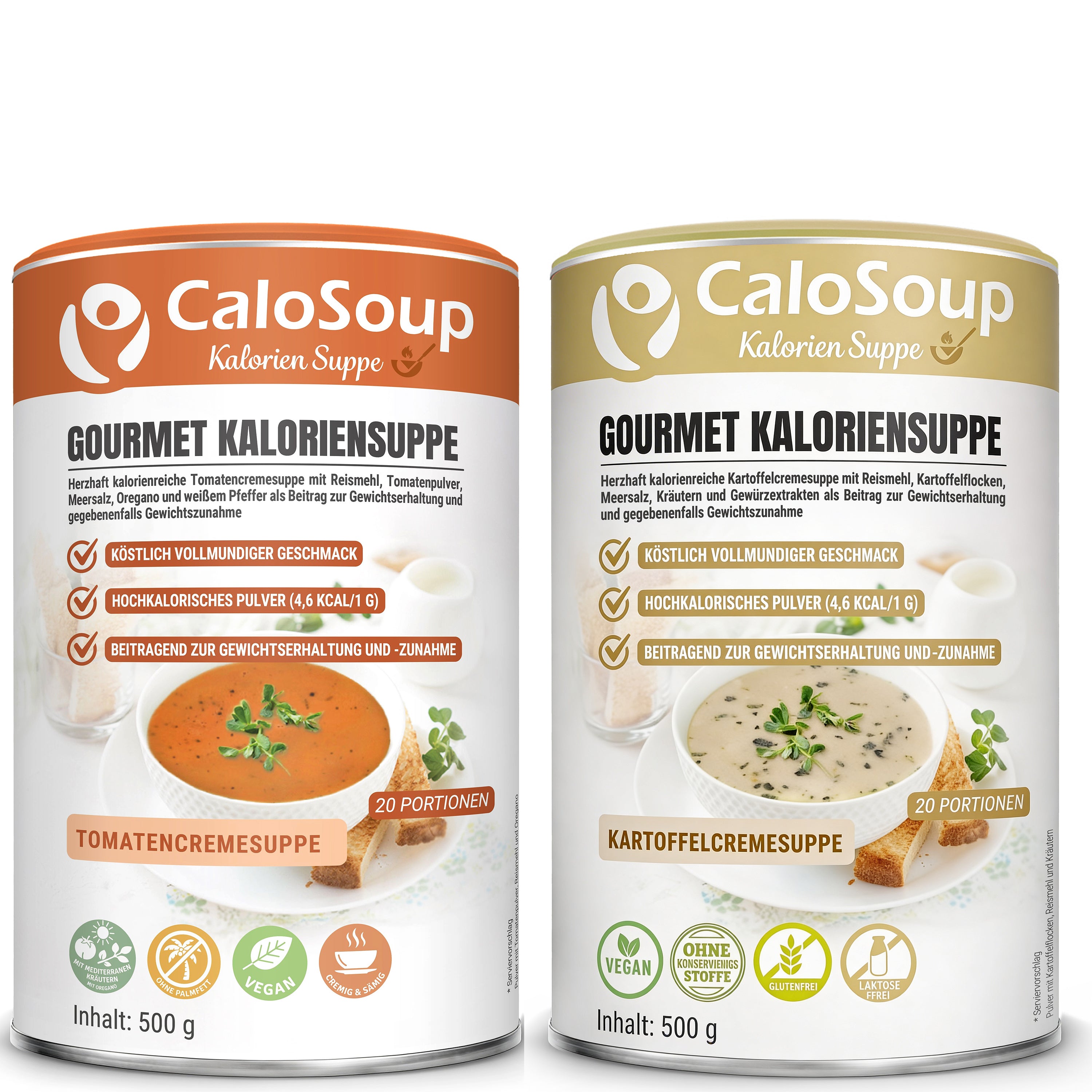 CaloSoup I Hochkalorische nährstoffreiche Gourmet Suppe für Gewichtszunahme I 20 Portionen Kalorien Suppe