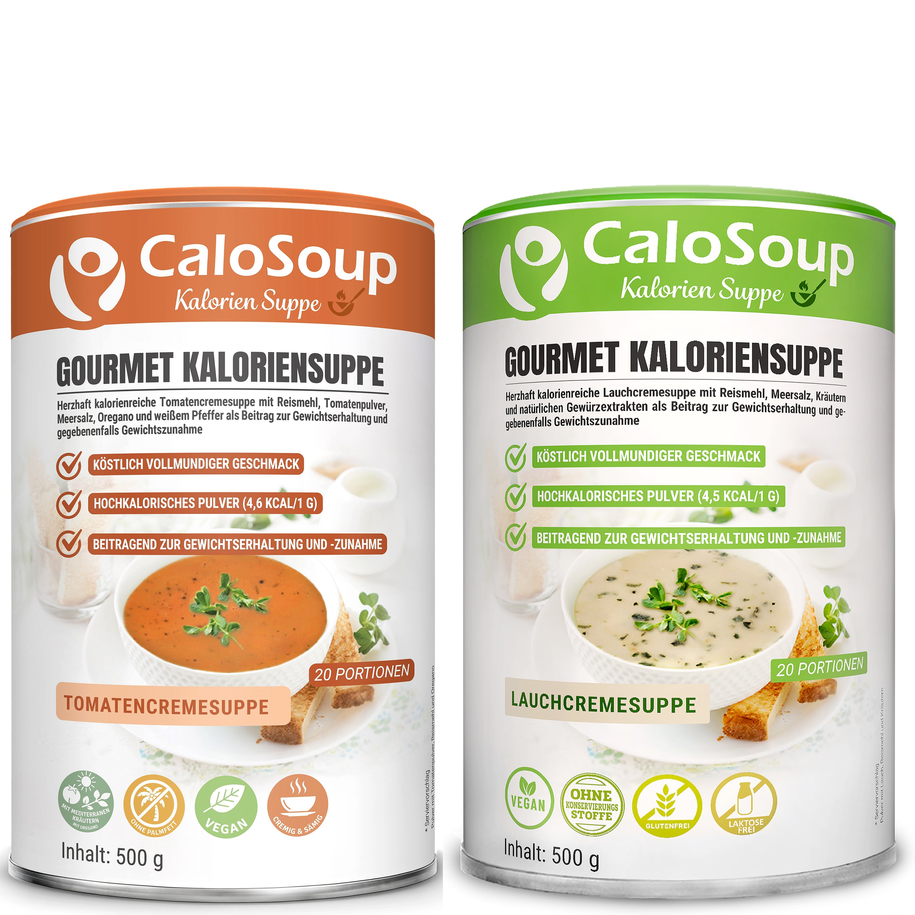 CaloSoup I Hochkalorische nährstoffreiche Gourmet Suppe für Gewichtszunahme I 20 Portionen Kalorien Suppe