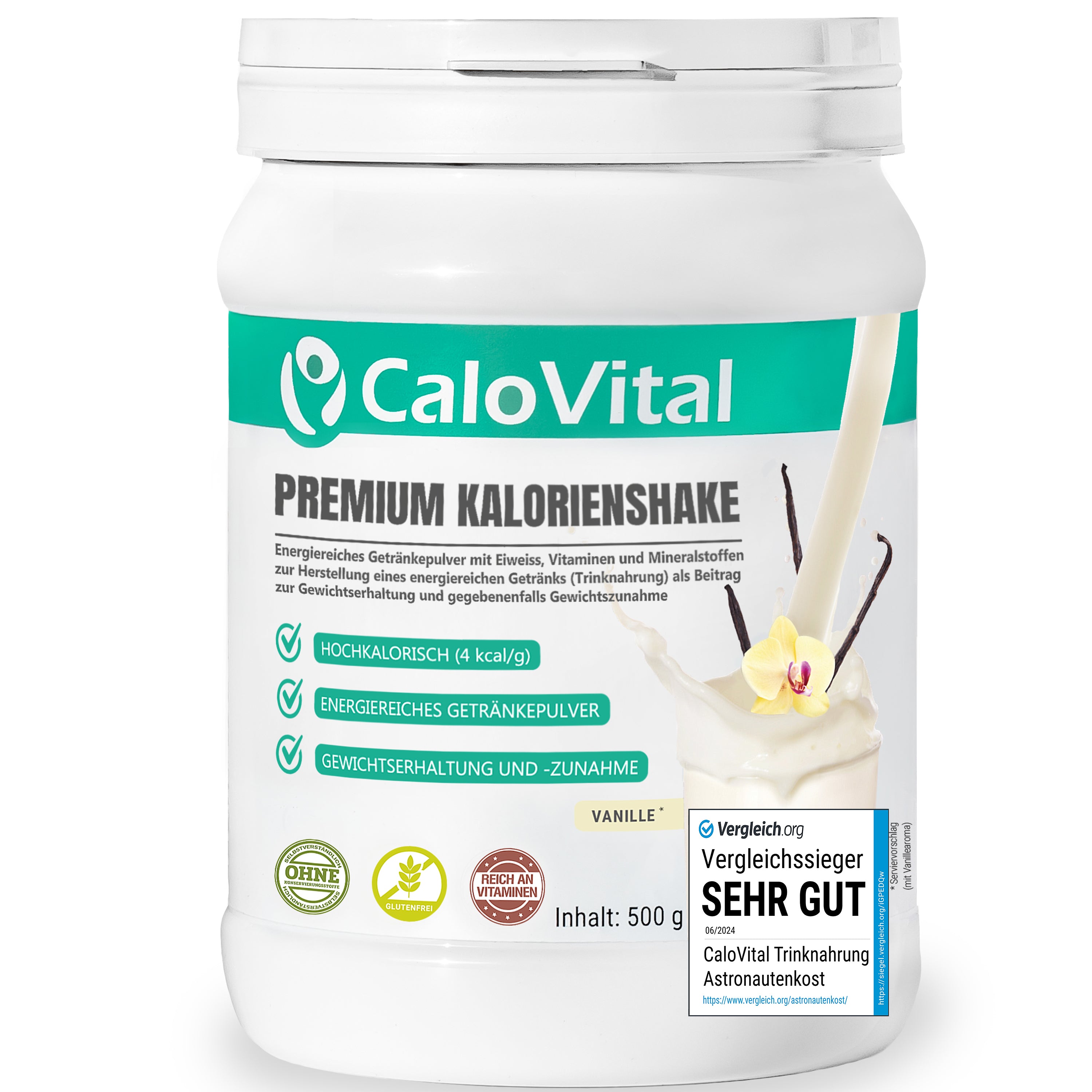 CaloVital Trinknahrung hochkalorisch für Gewichtszunahme | Kalorien Shake hochdosiert mit vielen Vitaminen