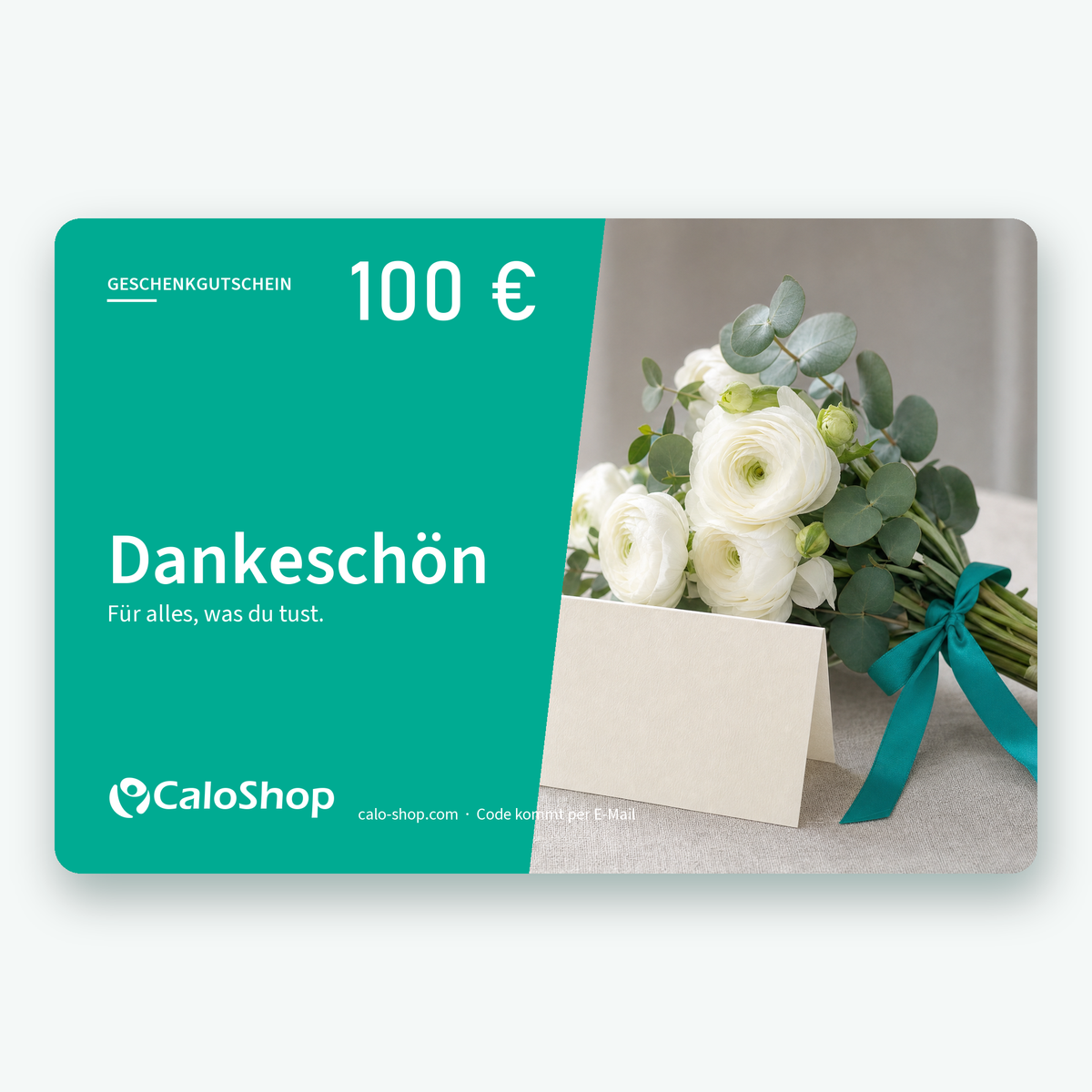 CaloShop Geschenkgutschein 100 € – Design „Dankeschön“ (digital per E-Mail)