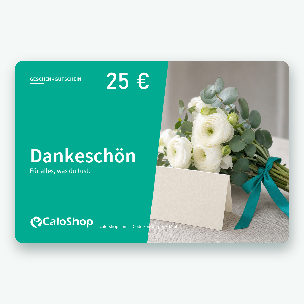 CaloShop Geschenkgutschein 25 € – Design „Dankeschön“ (digital per E-Mail)