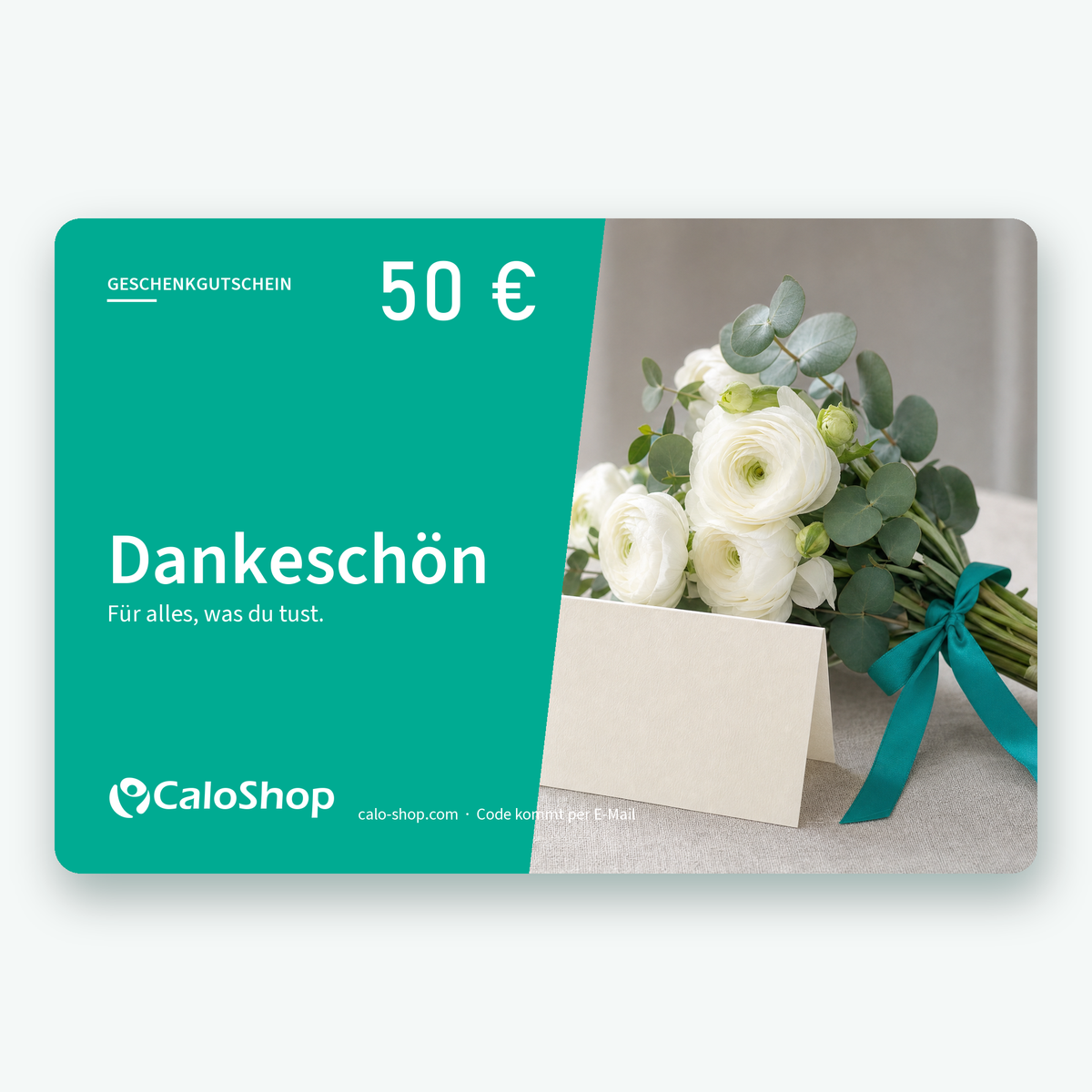 CaloShop Geschenkgutschein 50 € – Design „Dankeschön“ (digital per E-Mail)