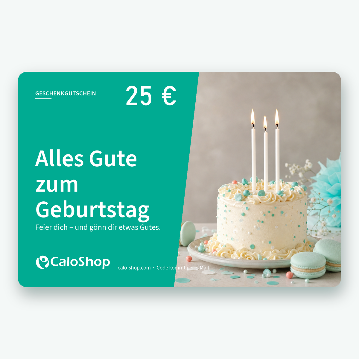 CaloShop Geschenkgutschein 25 € – Design „Geburtstag“ (digital per E-Mail)